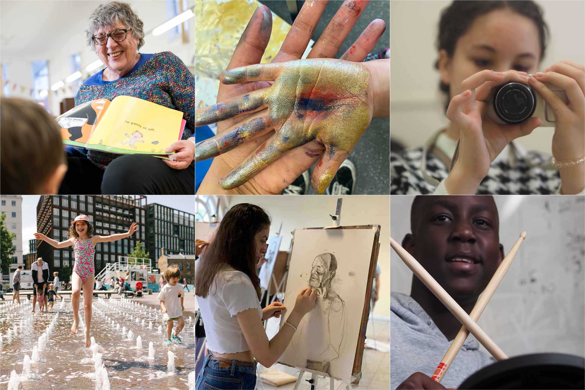 Collage of images of young people